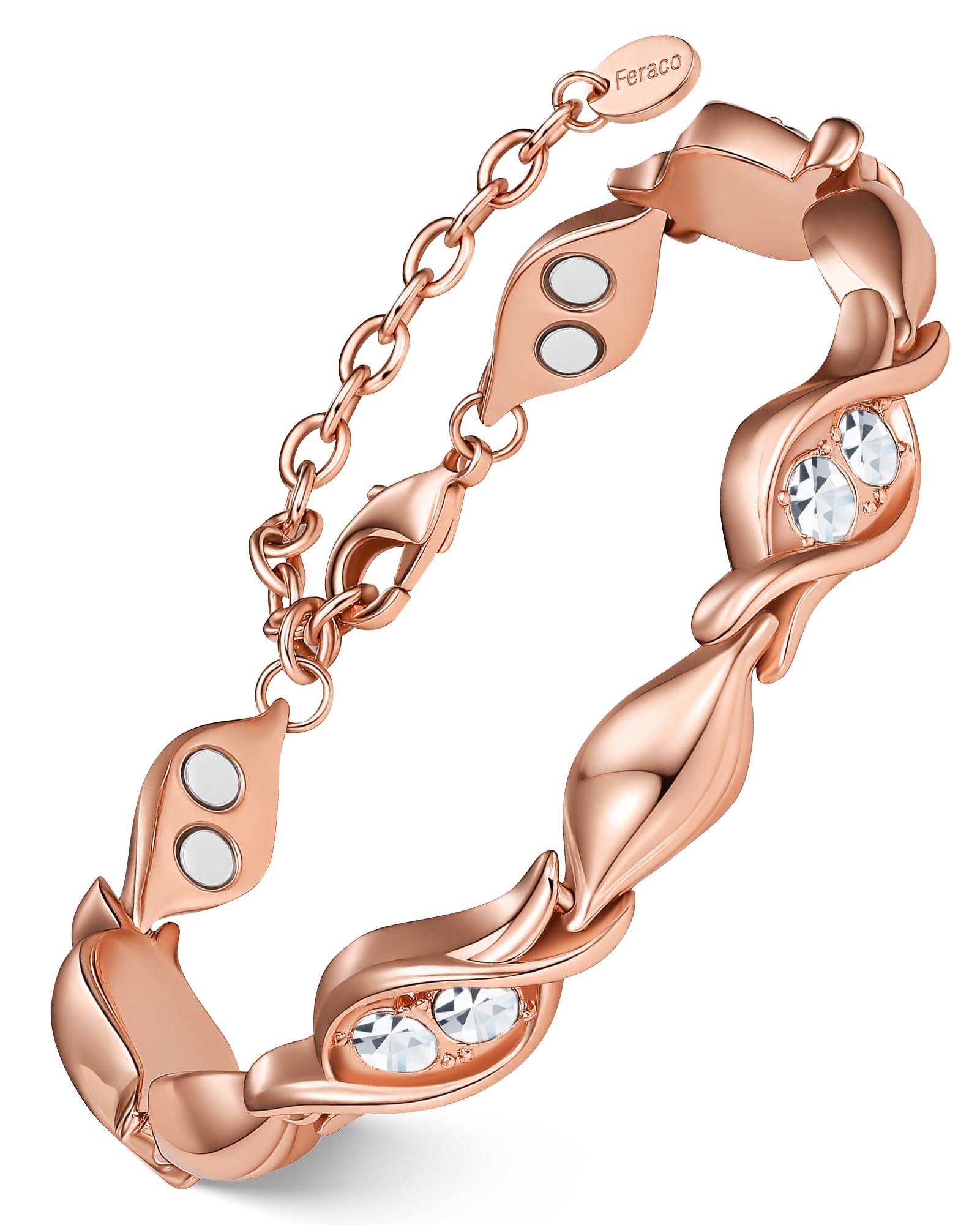 Feraco pulsera frente rose gold mostrando diseño elegante y versatilidad