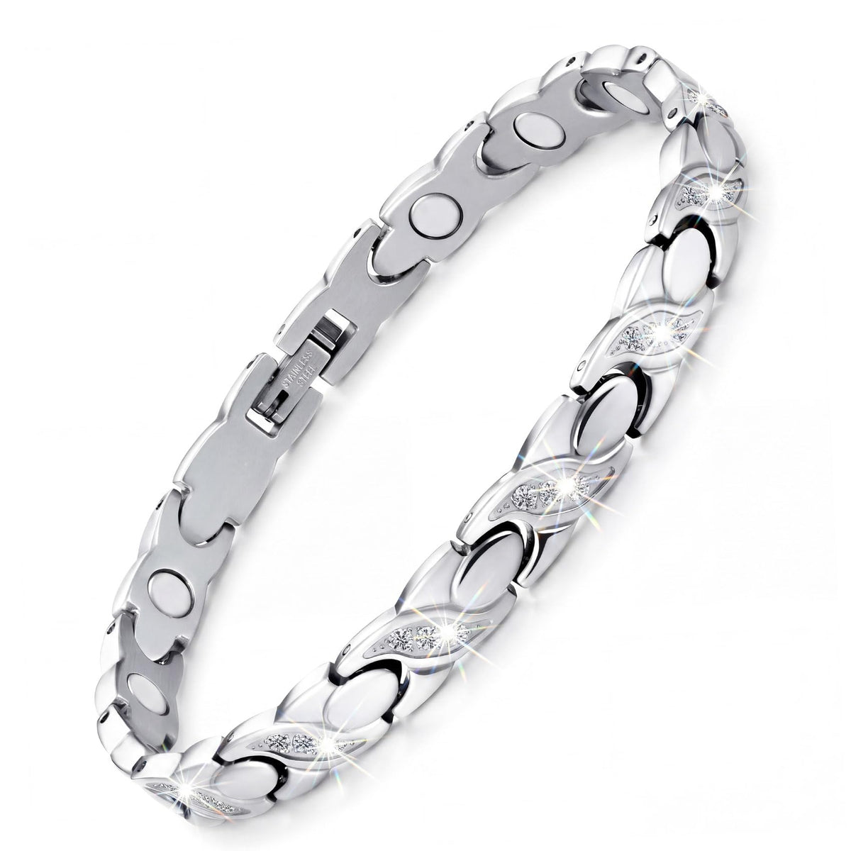 Feraco pulsera frontal plata mostrando diseño y brillo