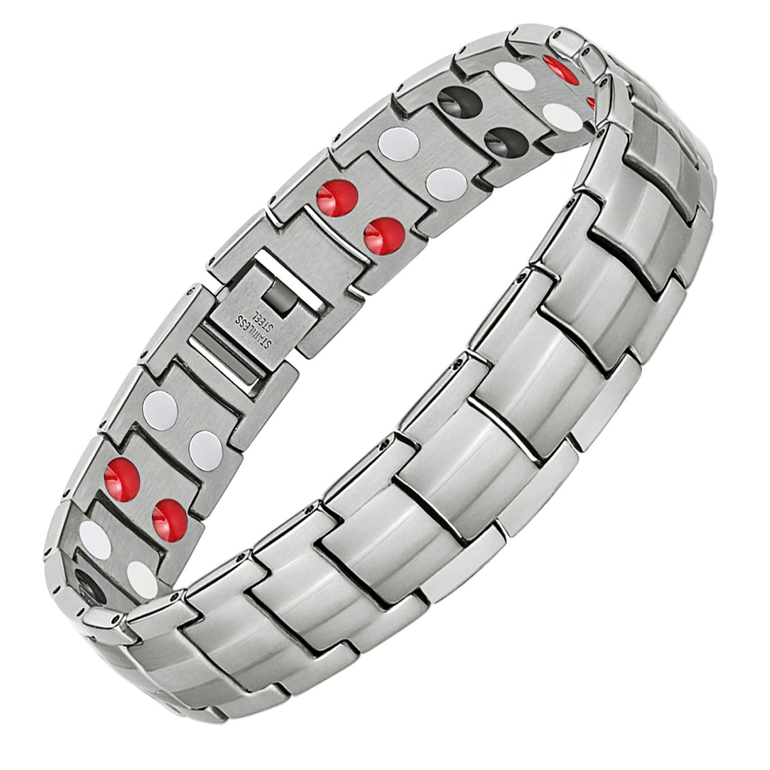 Feraco pulsera frontal plateada mostrando cierre seguro y acabado brillante beneficiosa para estilo duradero