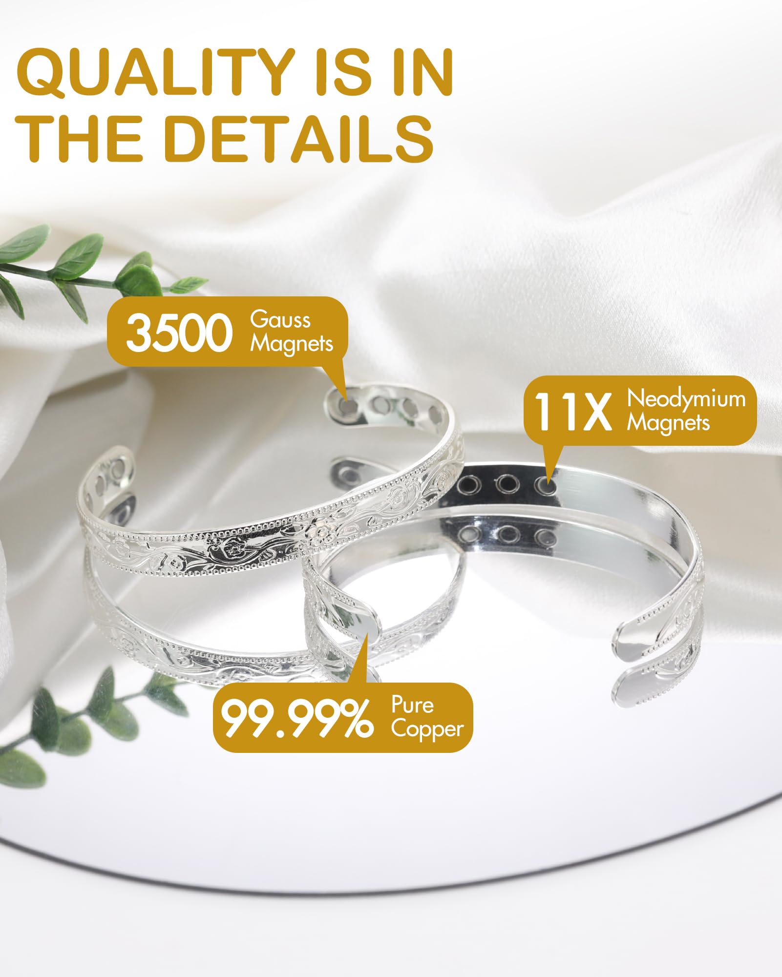 Feraco pulsera imanes neodimio visibles para potencia magnética