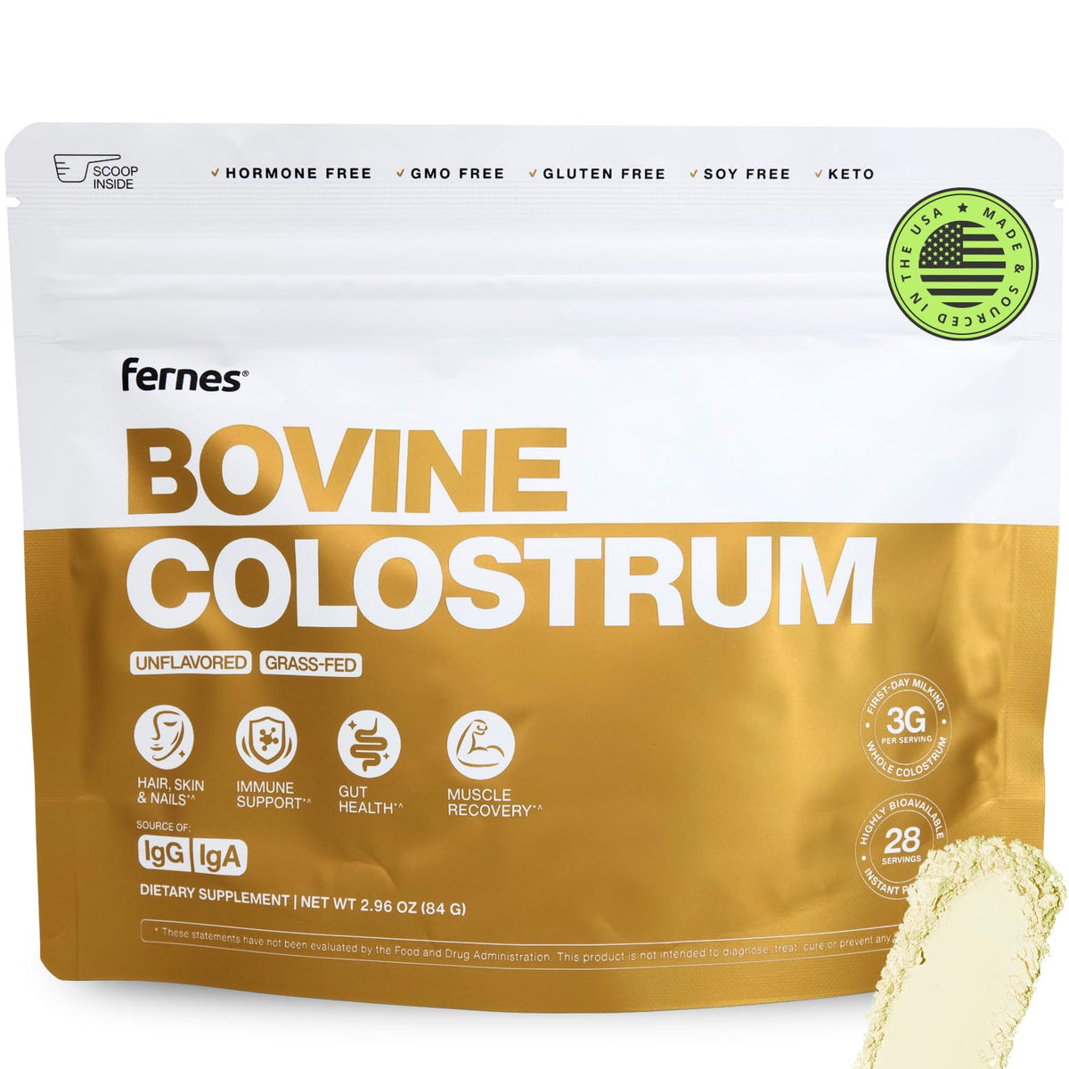 Fernes envase frontal mostrando marca y diseño, práctico para uso diario