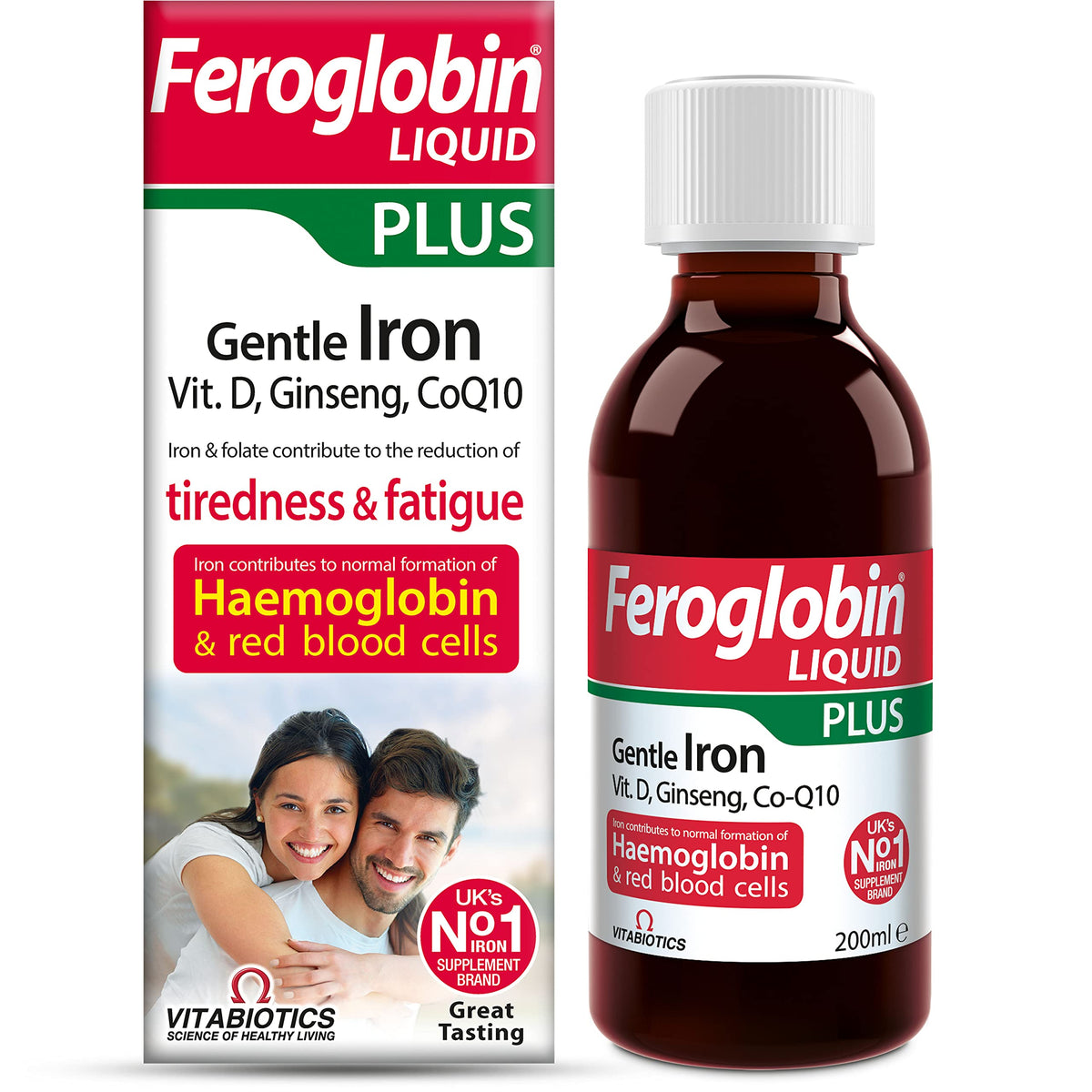 Feroglobin envase frontal 200 ml mostrando etiqueta y beneficios
