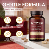 FerraVital etiqueta nutricional destacando hierro bisglicinato y vitaminas