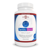Fertility Blend frasco frontal mostrando cápsulas y apoyo nutritivo diario