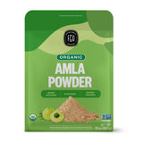 FGO bolsa frontal de amla en polvo mostrando tamaño y resealable, ideal para almacenamiento