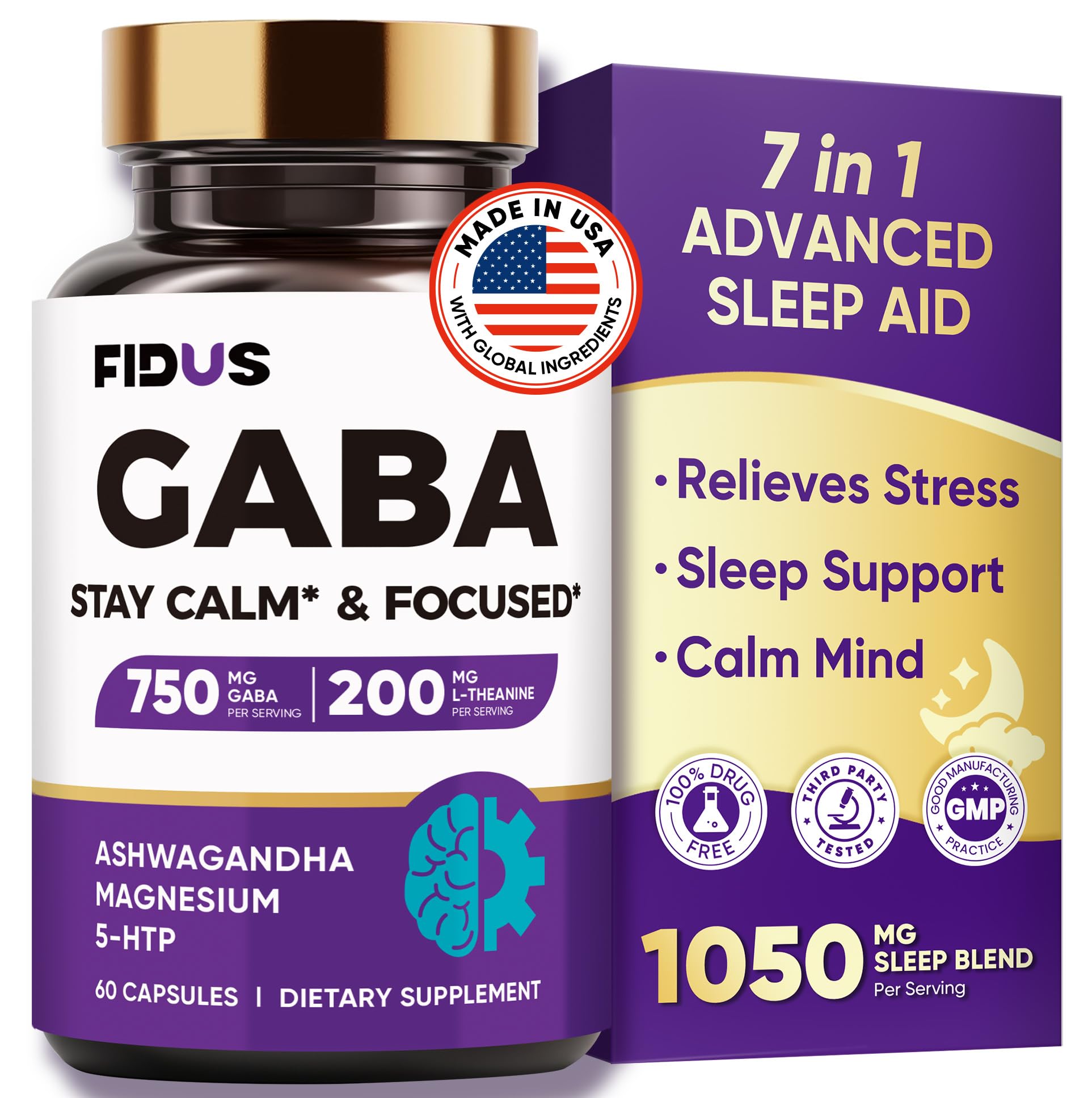Fidus frente del empaque mostrando fórmula 1050 mg y beneficios calmantes