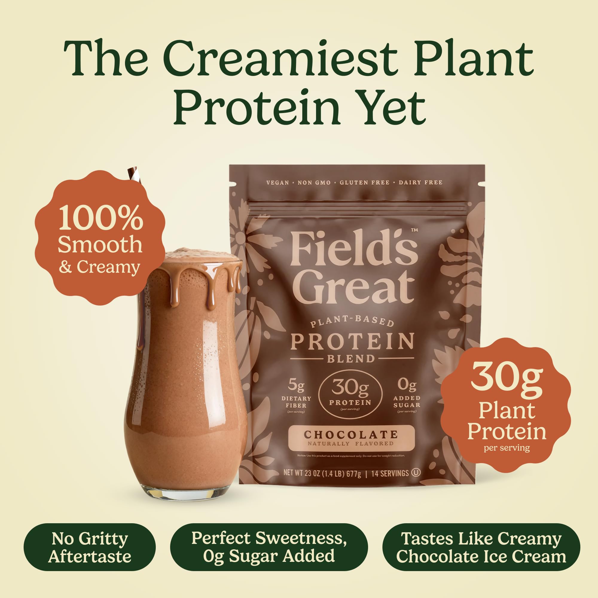 Field's Great etiqueta con lista de ingredientes y beneficios digestivos