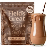 Field's Great envase frontal chocolate que muestra beneficios nutricionales