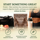 Field's Great cucharada medidora con 30 g de proteína por porción