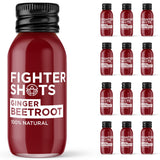 Fighter Shots frente del envase pack de 12 mostrando diseño y beneficio energético