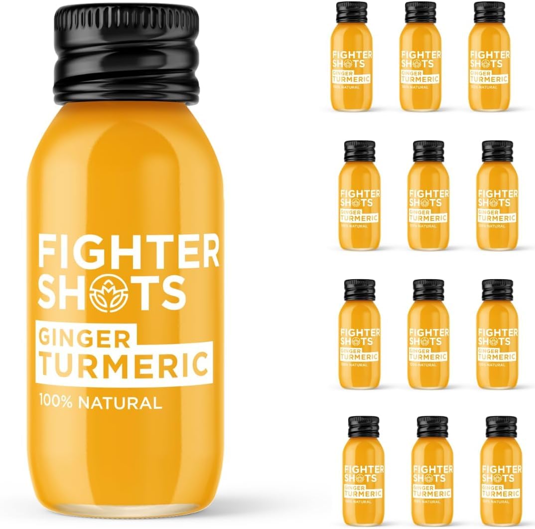 Fighter Shots frontal con pack de 12 botellas, visibilidad del producto y conveniencia