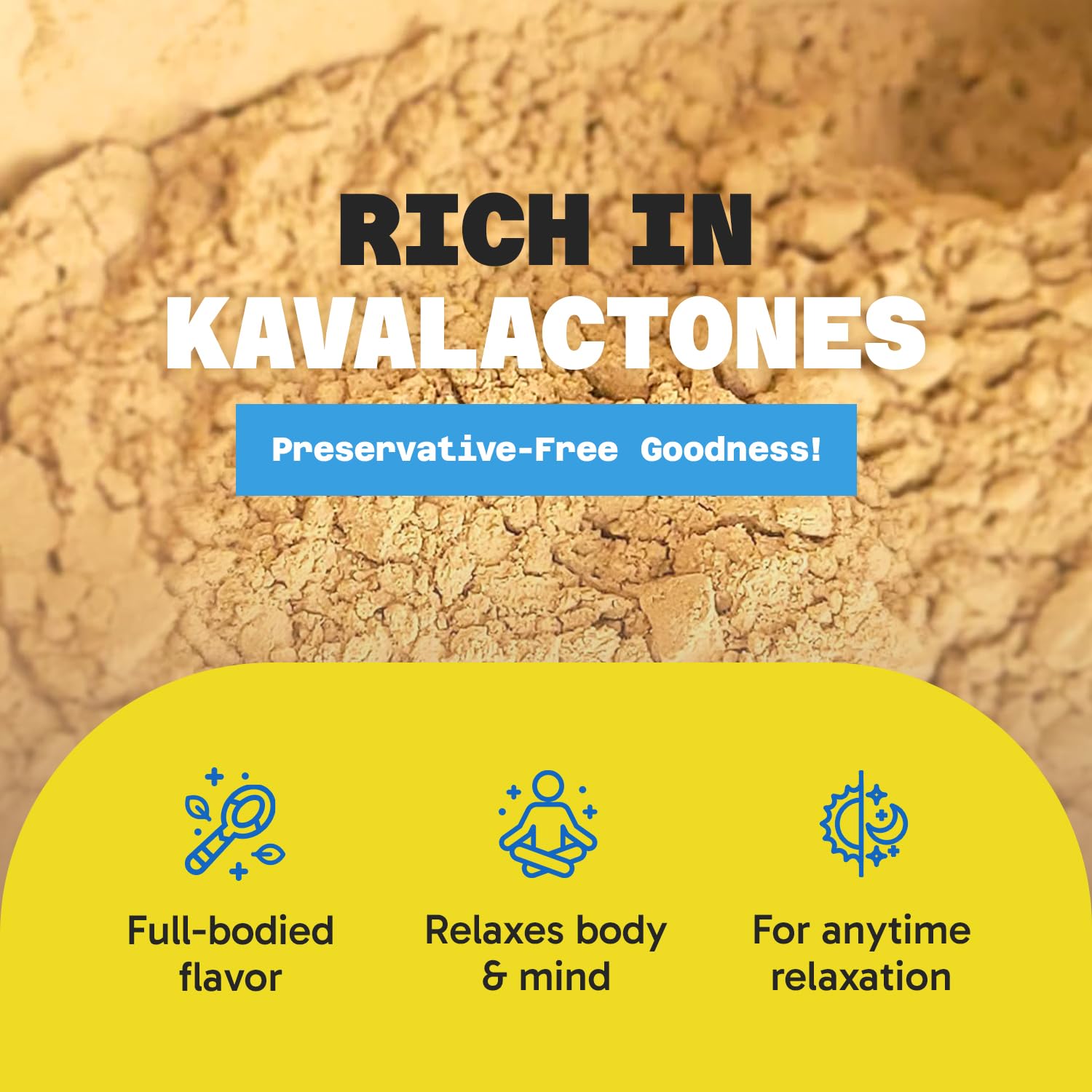 Fiji Vanua Kava comparativo de tamaño del envase 1 lb para escala