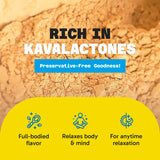 Fiji Vanua Kava comparativo de tamaño del envase 1 lb para escala
