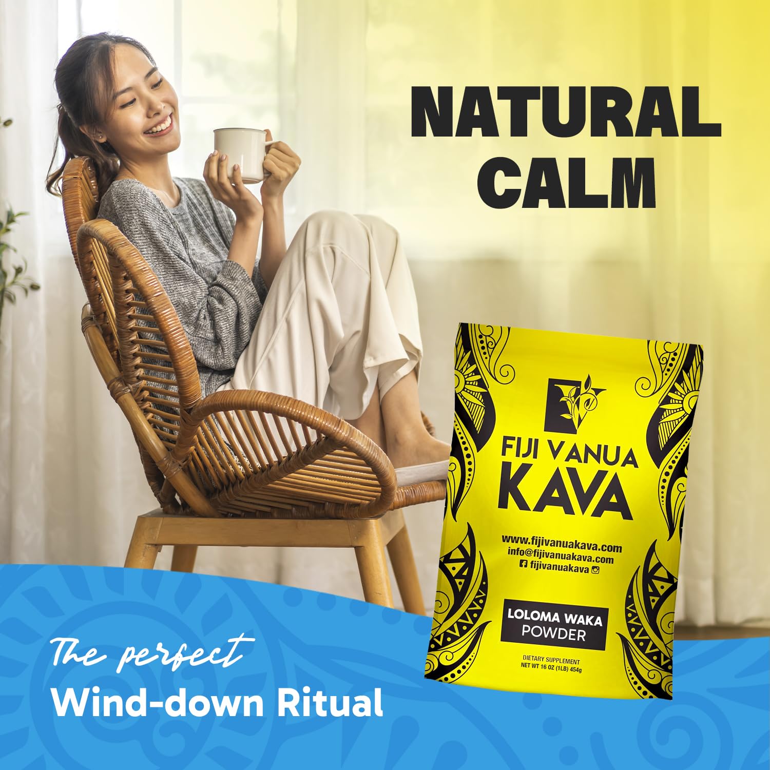 Fiji Vanua Kava demostración con bolsa coladora para preparación tradicional