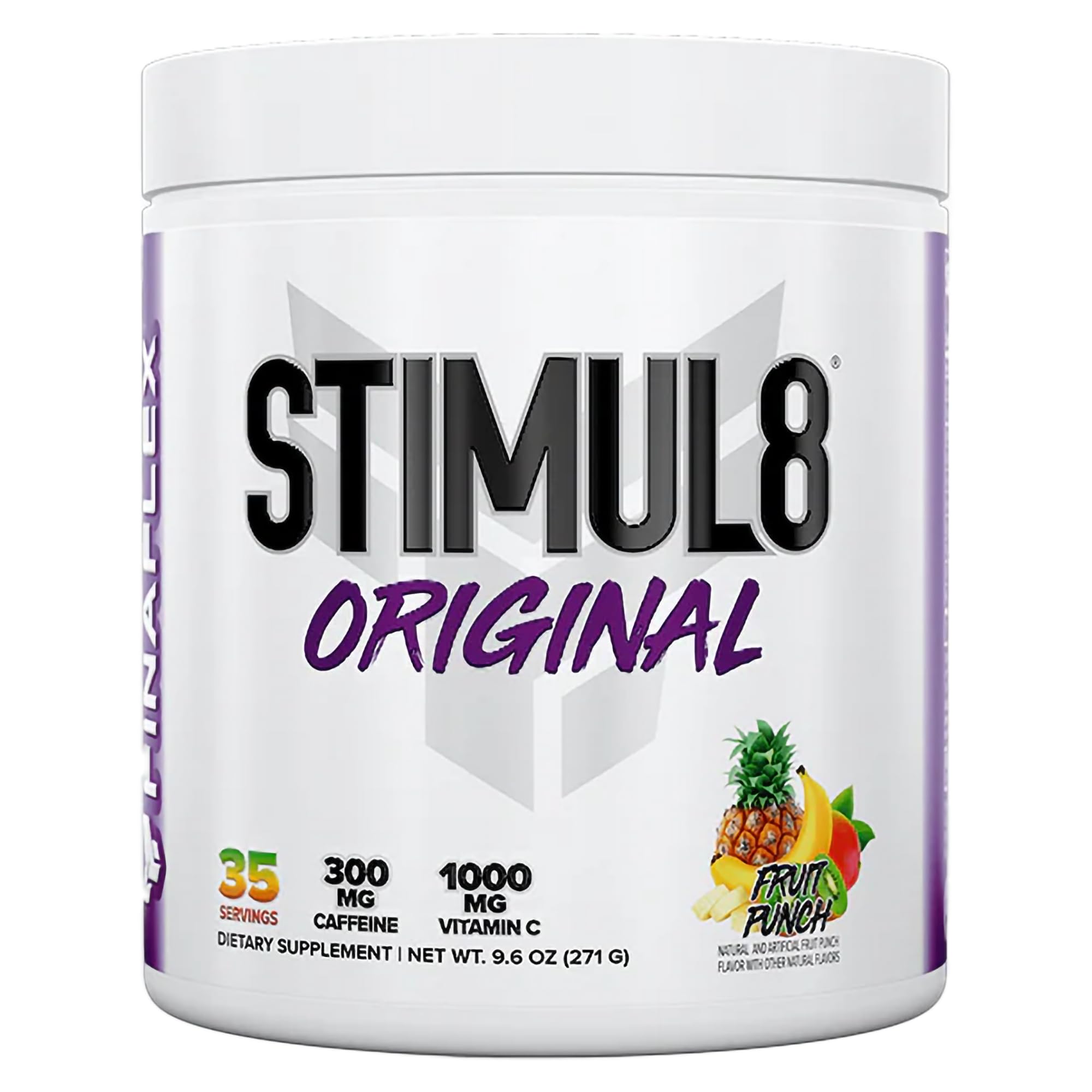 FINAFLEX envase frontal mostrando sabor Fruit Punch y beneficios