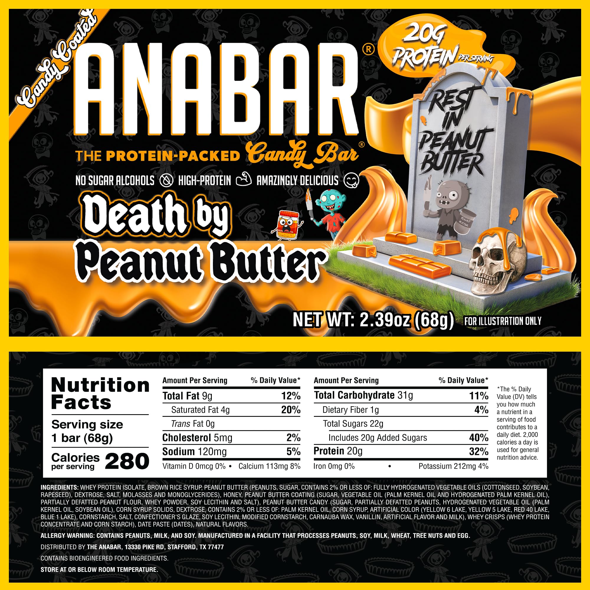 FINAL BOSS PERFORMANCE ANABAR barra cortada mostrando interior y beneficio de 20 g proteína