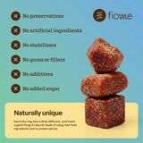 Fiome varios bocados sobre superficie, enfatiza formato whole-food