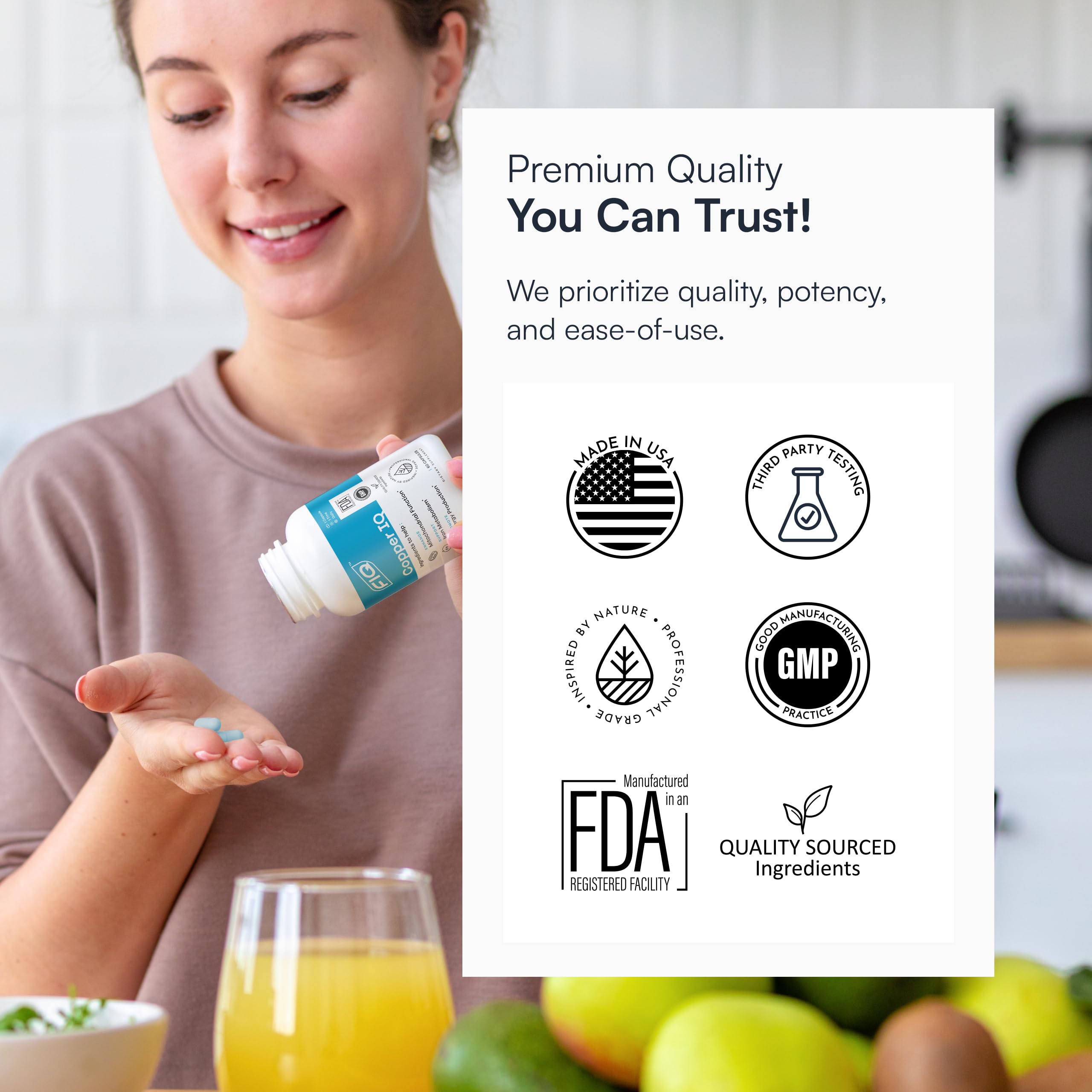 FIQ etiqueta con lista de ingredientes y forma bisglicinato Albion
