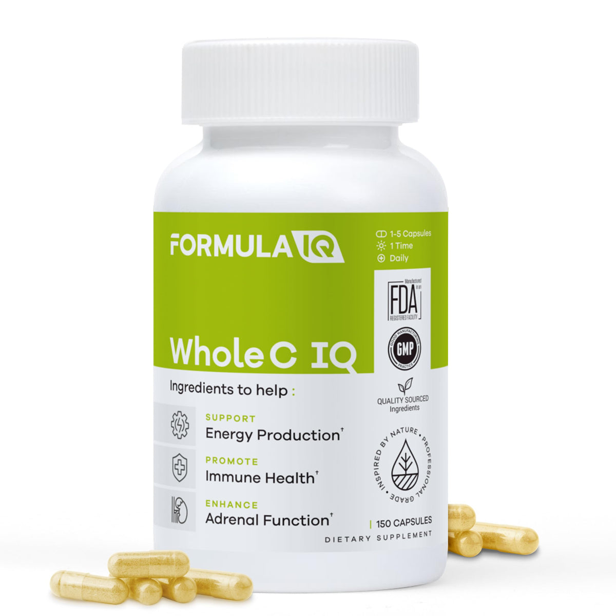 FIQ Whole C IQ frente del envase mostrando etiqueta y beneficios