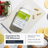 FIQ Whole C IQ textura y polvo de ingredientes naturales, pureza visible