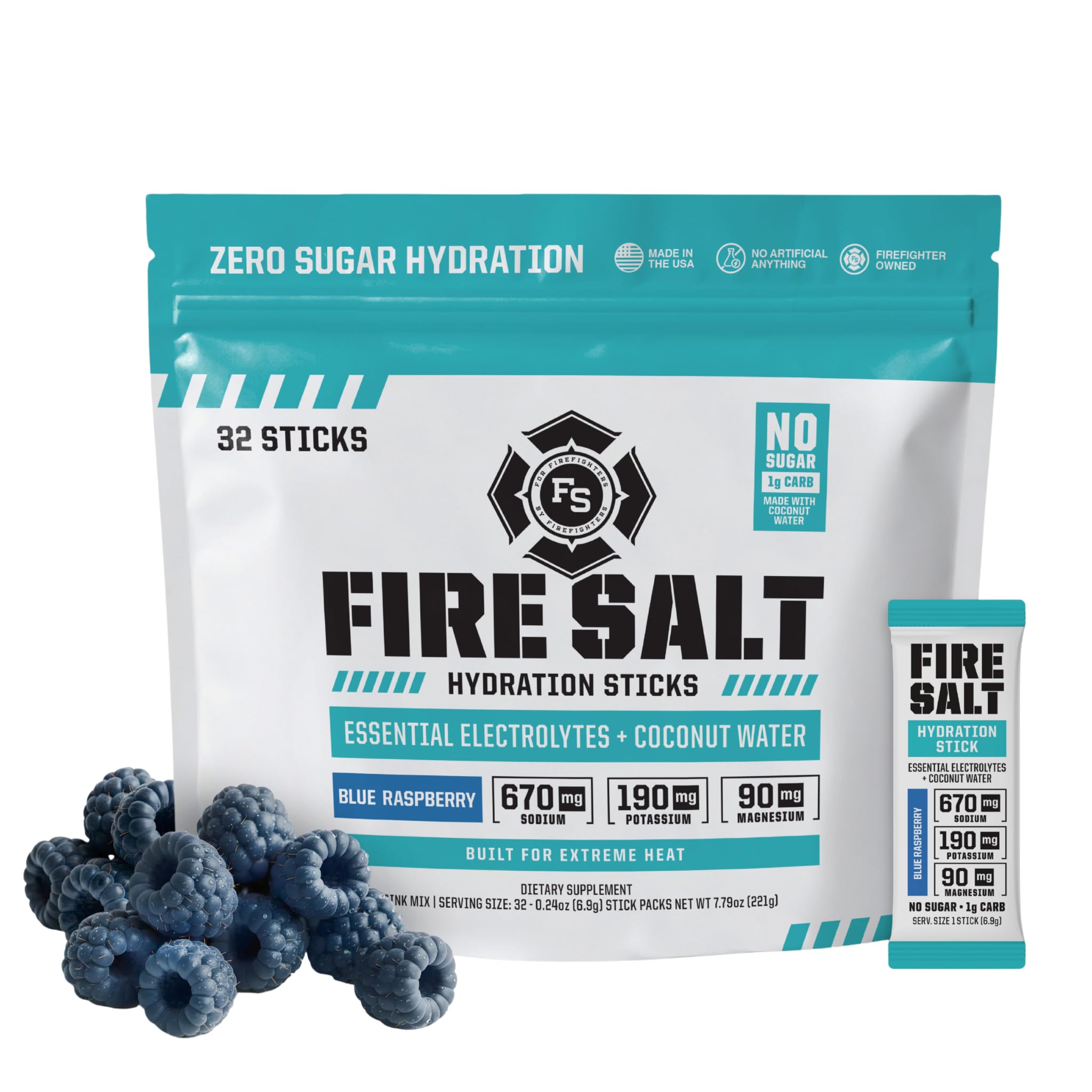 Fire Science Nutrition paquete frontal mostrando 32 sobres y beneficios