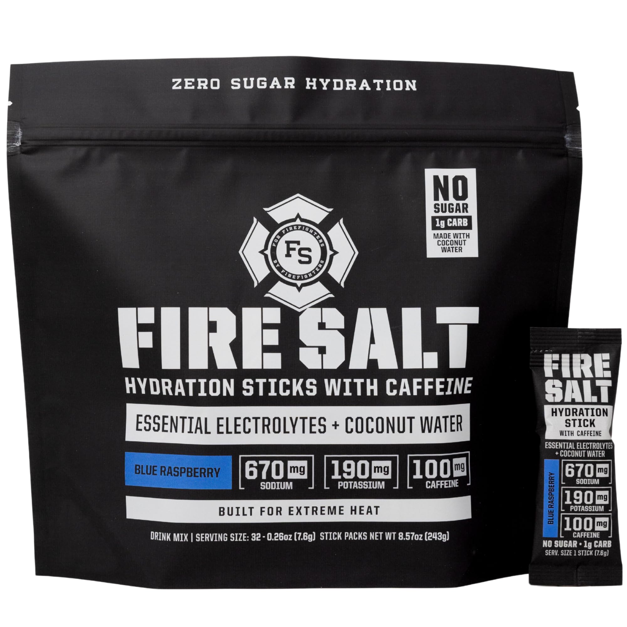 Fire Science Nutrition frente del envase mostrando 32 sobres y marca
