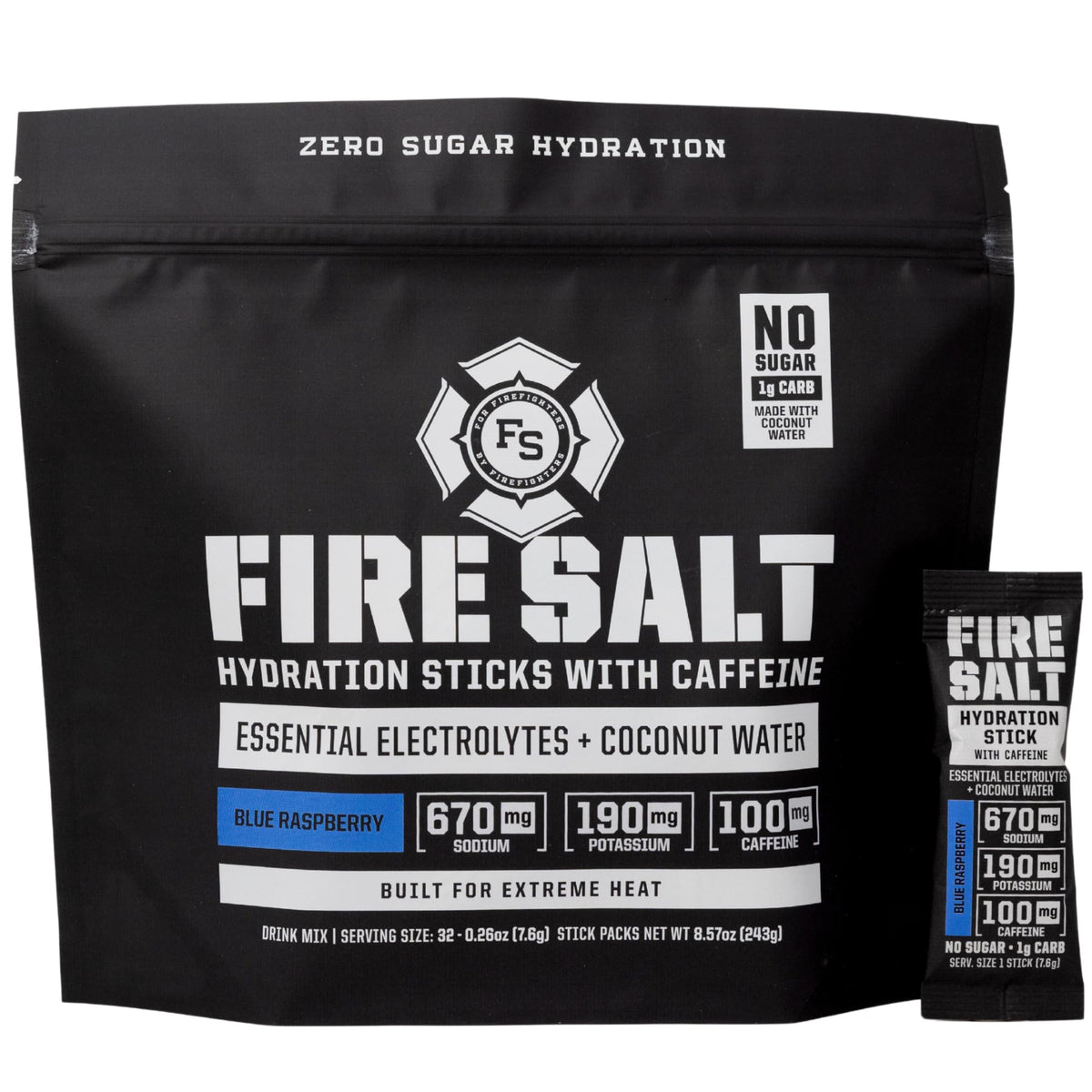 Fire Science Nutrition frente del envase mostrando 32 sobres y marca