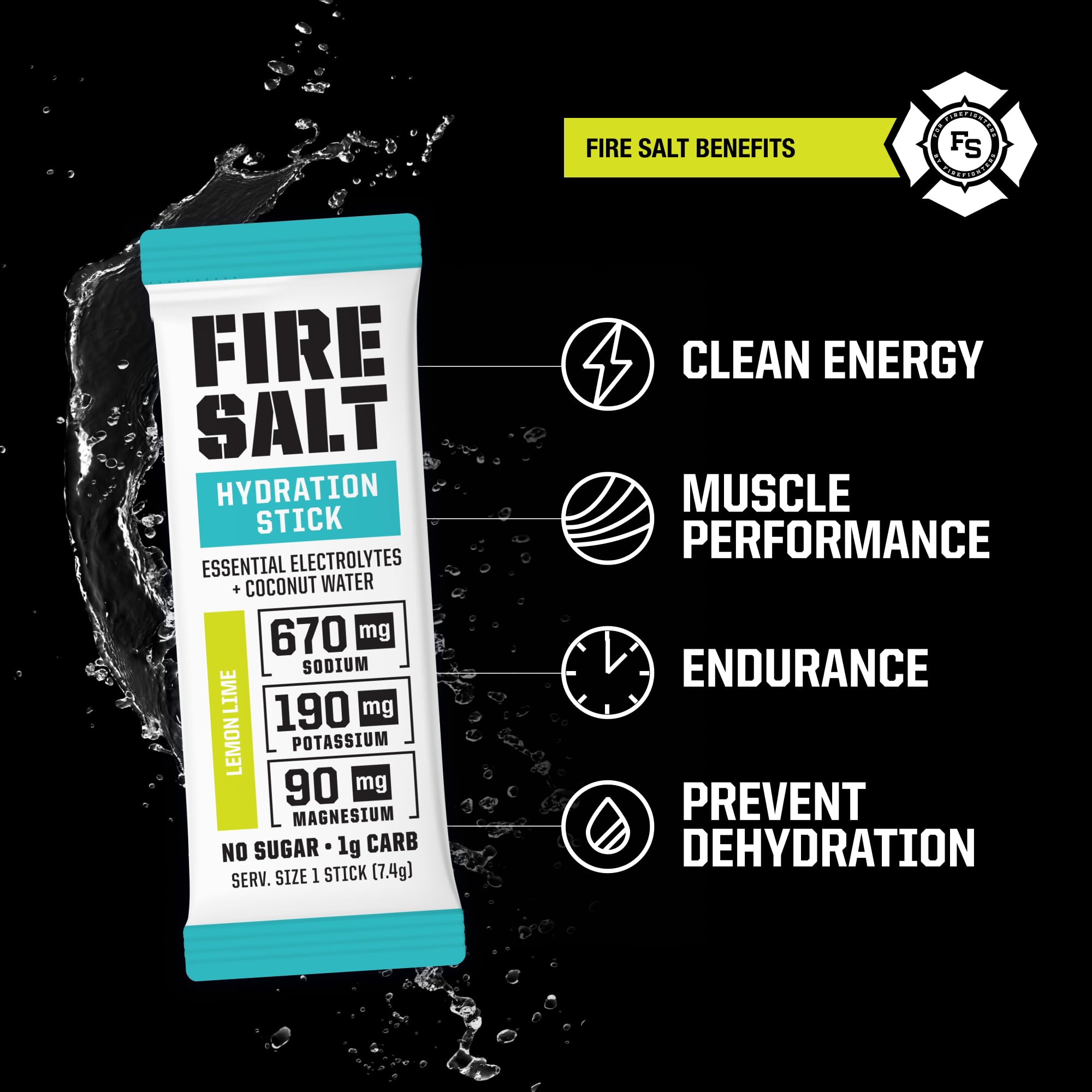 Fire Science Nutrition primer plano del polvo del sobre que muestra textura disolvente