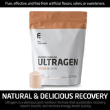 FIRST ENDURANCE envase Ultragen en mano para comparar tamaño práctico
