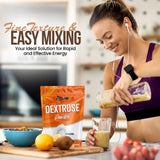 Fit Lane Nutrition primer plano de textura fina que facilita mezcla rápida