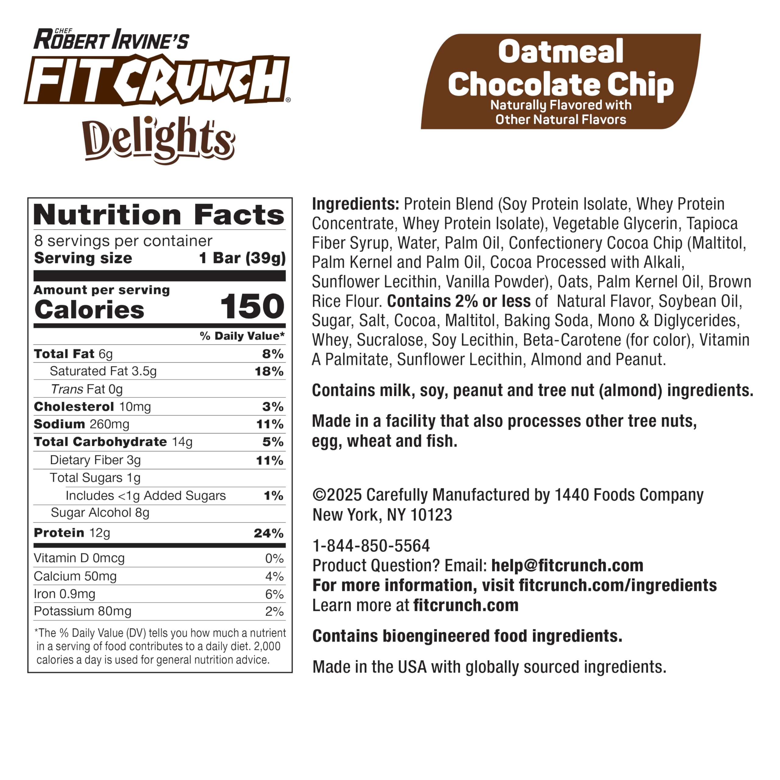 Fit Crunch textura de la barrita detalle de avena y glaseado