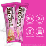 FitCrunch etiquetado nutricional destacando 30 g proteína y 3 g azúcar