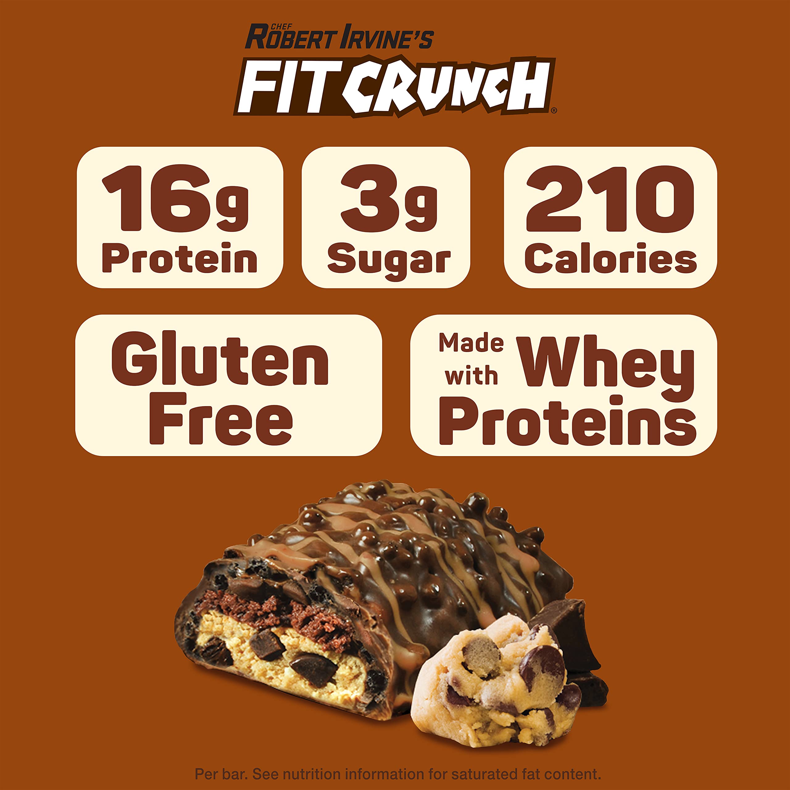 FitCrunch primer plano de las seis capas con textura variada y disfrute