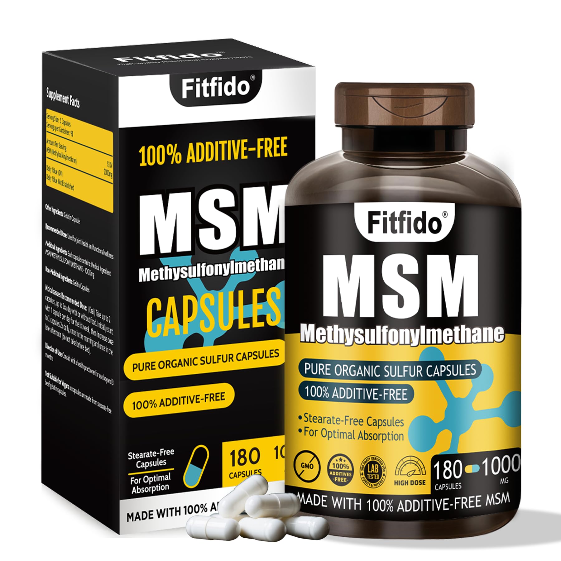Fitfido envase frontal mostrando cápsulas y pureza 99,9%