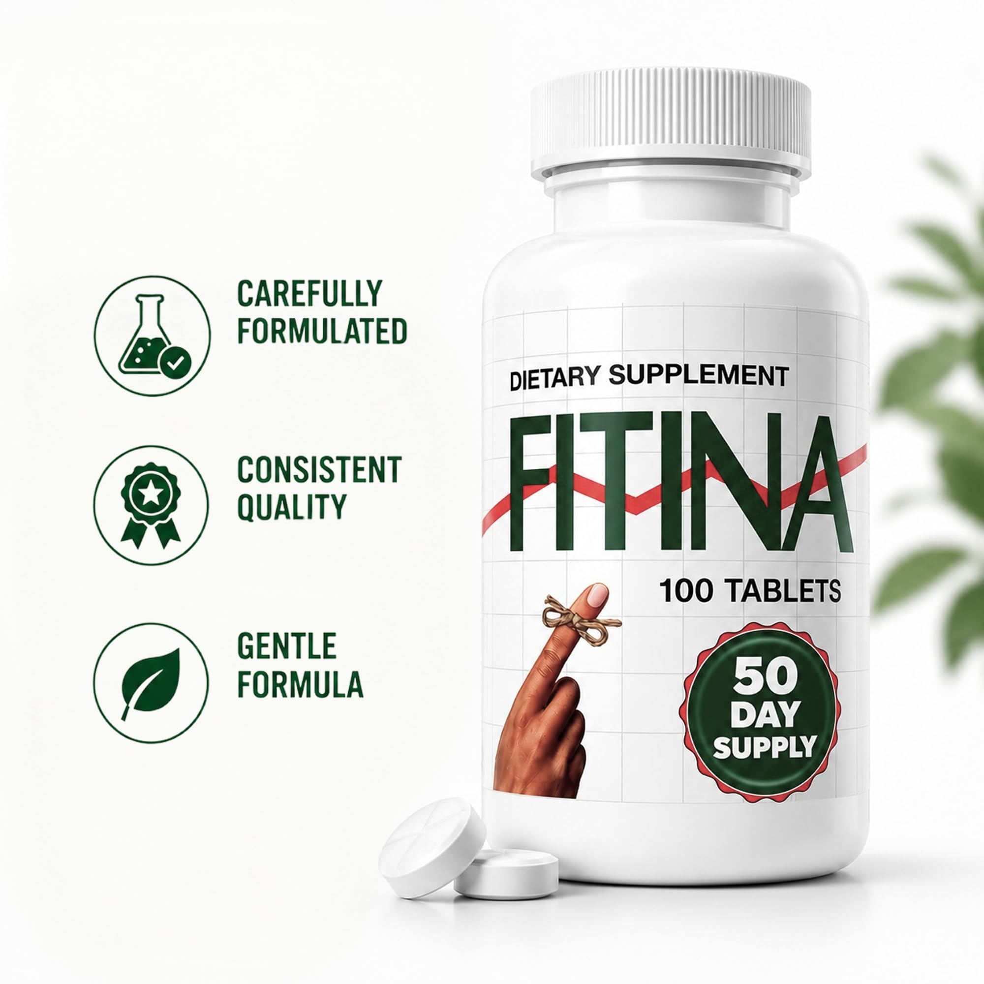 Fitina información nutricional en primer plano mostrando valores por porción y dosis