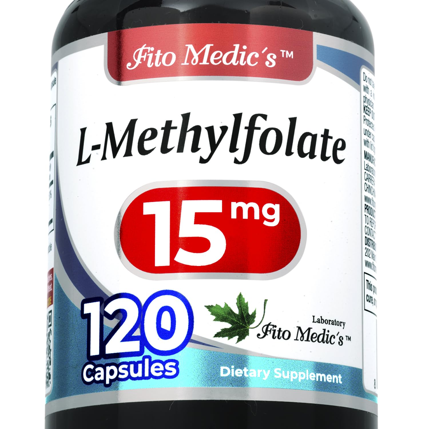 FITO MEDIC'S frasco frontal mostrando etiqueta y cantidad 120 cápsulas, claridad de información