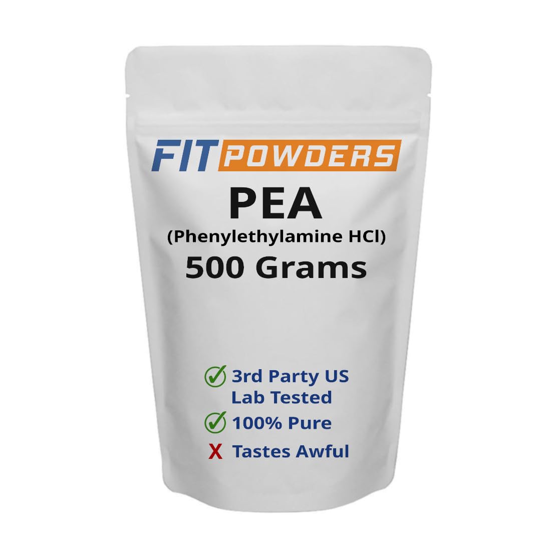 FitPowders envase frontal del producto mostrando la marca y tamaño 500 g