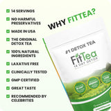 FitTea hojas sueltas y textura natural, muestra ingredientes de calidad