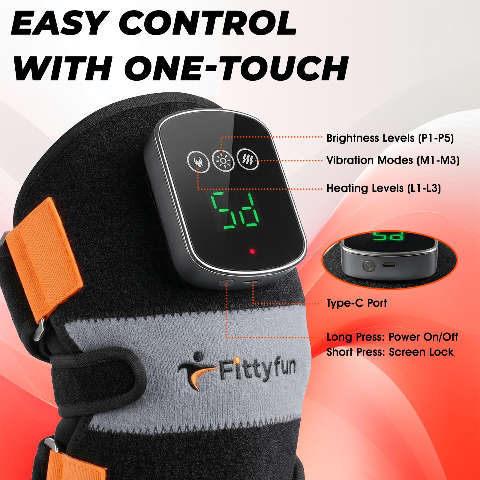 Fittyfun aplicando en pantorrilla y brazo para terapia localizada versátil
