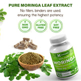 FitVitality textura de polvo de moringa en primer plano para concentración