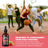 FitVitality fresa natural junto al producto indicando sabor agradable