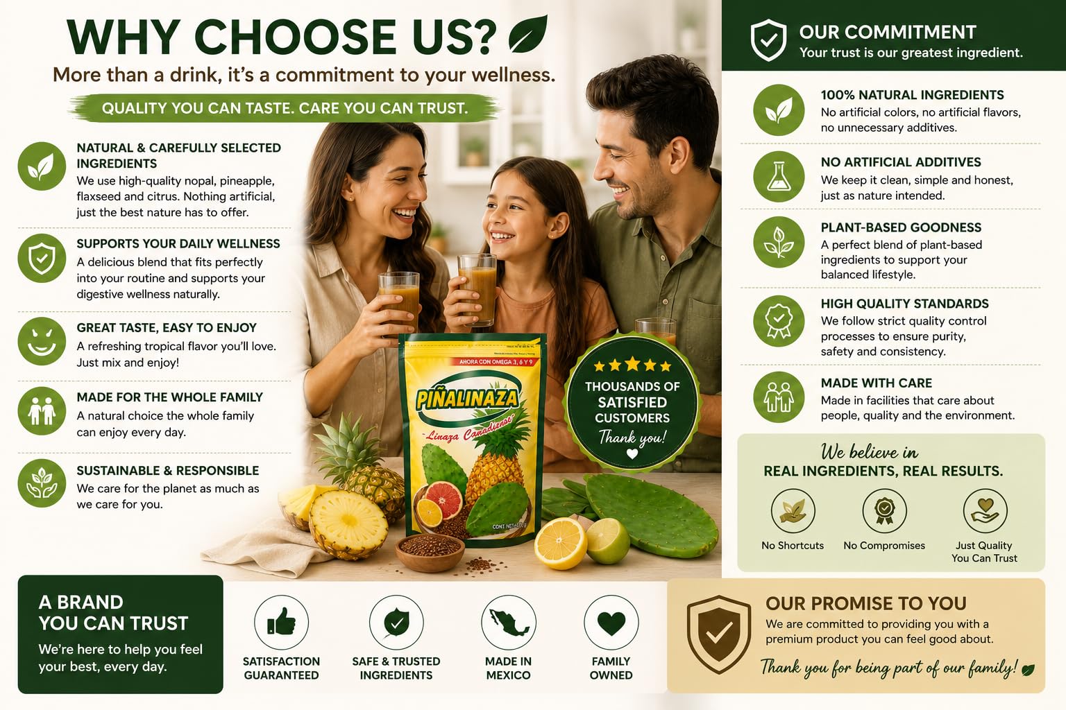 Five Brothers Piñalinaza etiqueta nutricional clara para revisar ingredientes