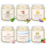 FKJOL set 6 velas frontal mostrando caja elegante y tarros esmerilados
