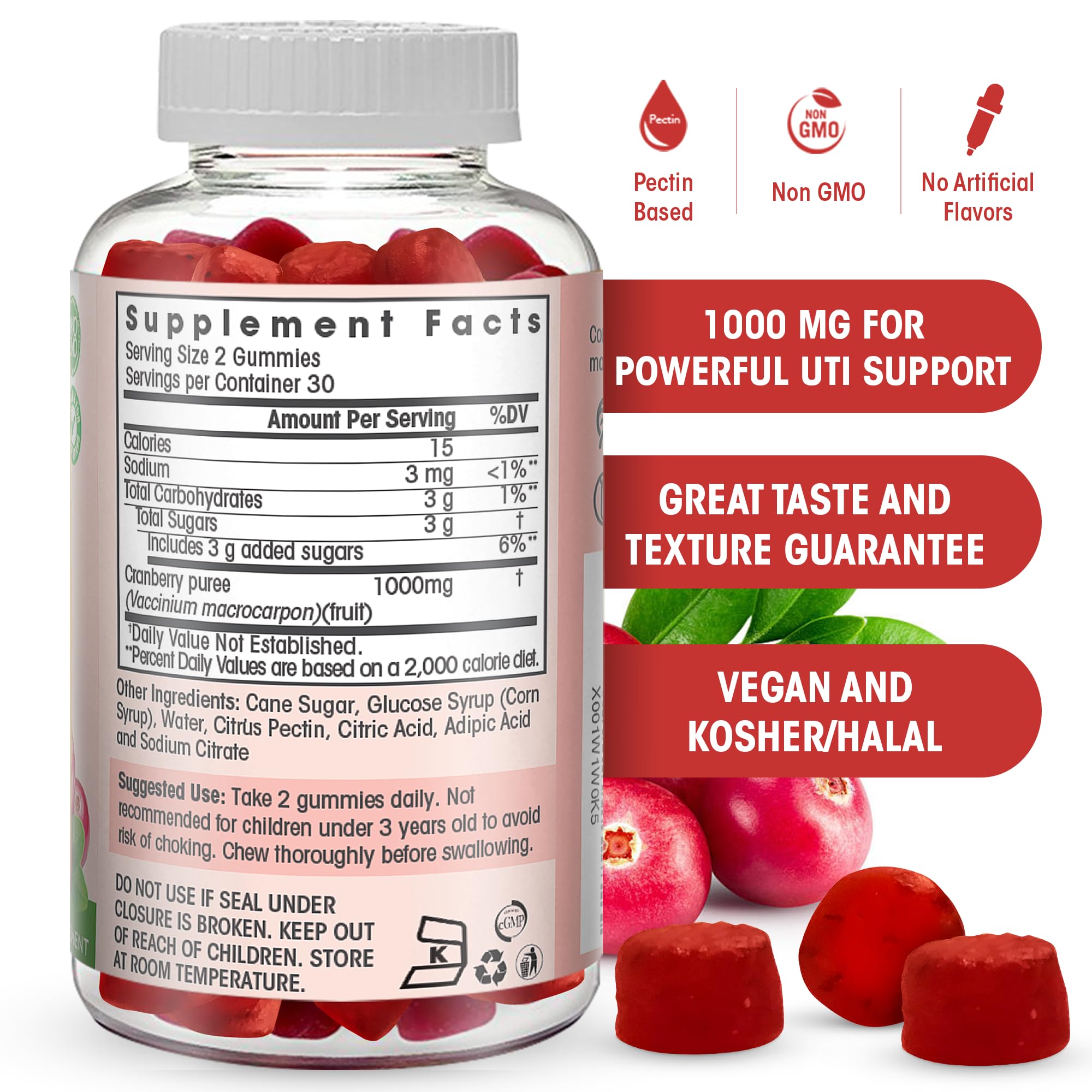 Flamingo Supplements gomita en mano lista para masticar y conveniencia