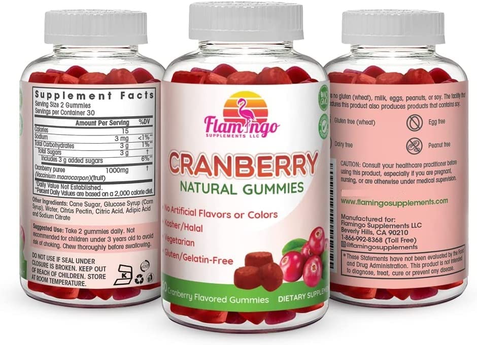 Flamingo Supplements etiqueta con información de ingredientes y beneficios