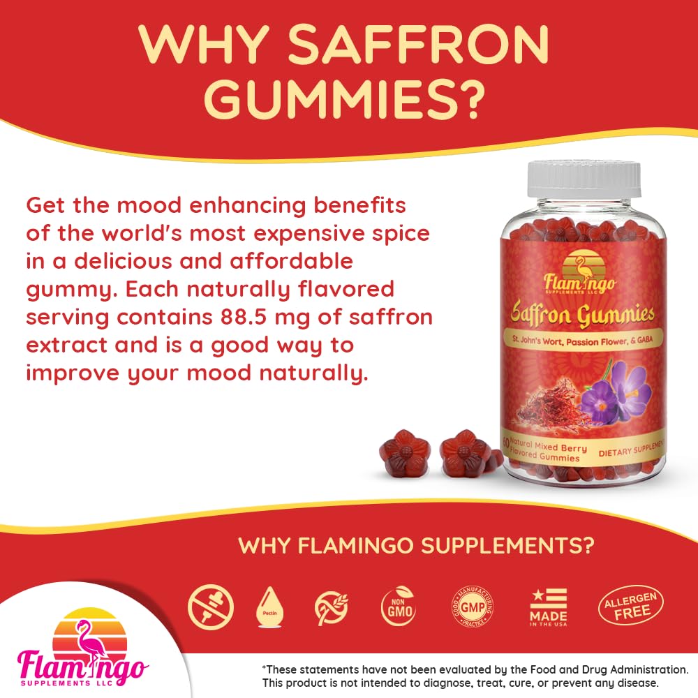 Etiqueta Flamingo Supplements con lista de ingredientes y beneficios claros