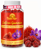 Flamingo Supplements frasco frontal con gomitas de azafrán, práctico y sin azúcar