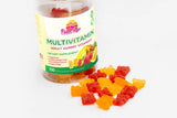 Tres gomitas Flamingo Supplements representando sabores fresa naranja piña