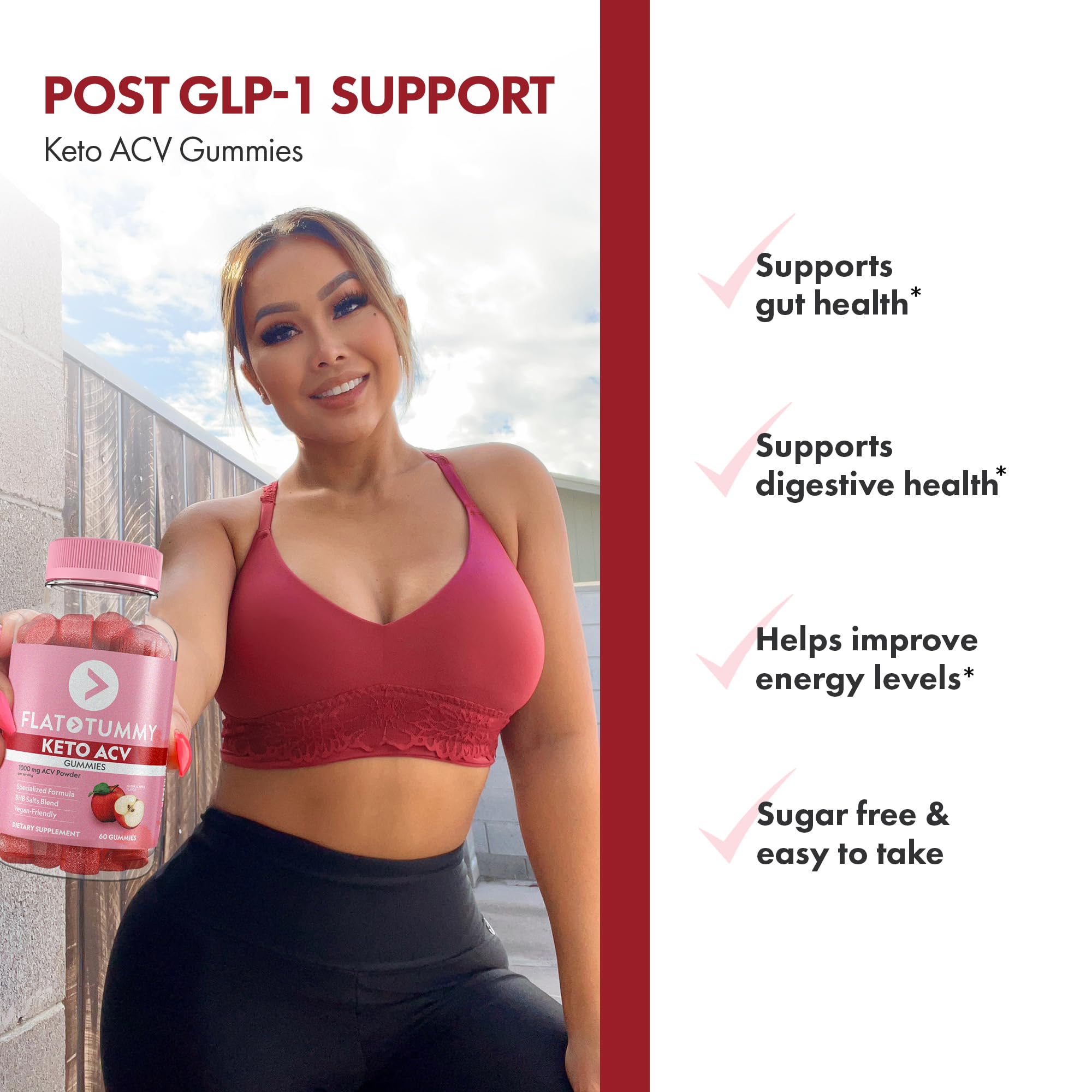 Flat Tummy gominolas al lado de monedas para comparar tamaño práctico