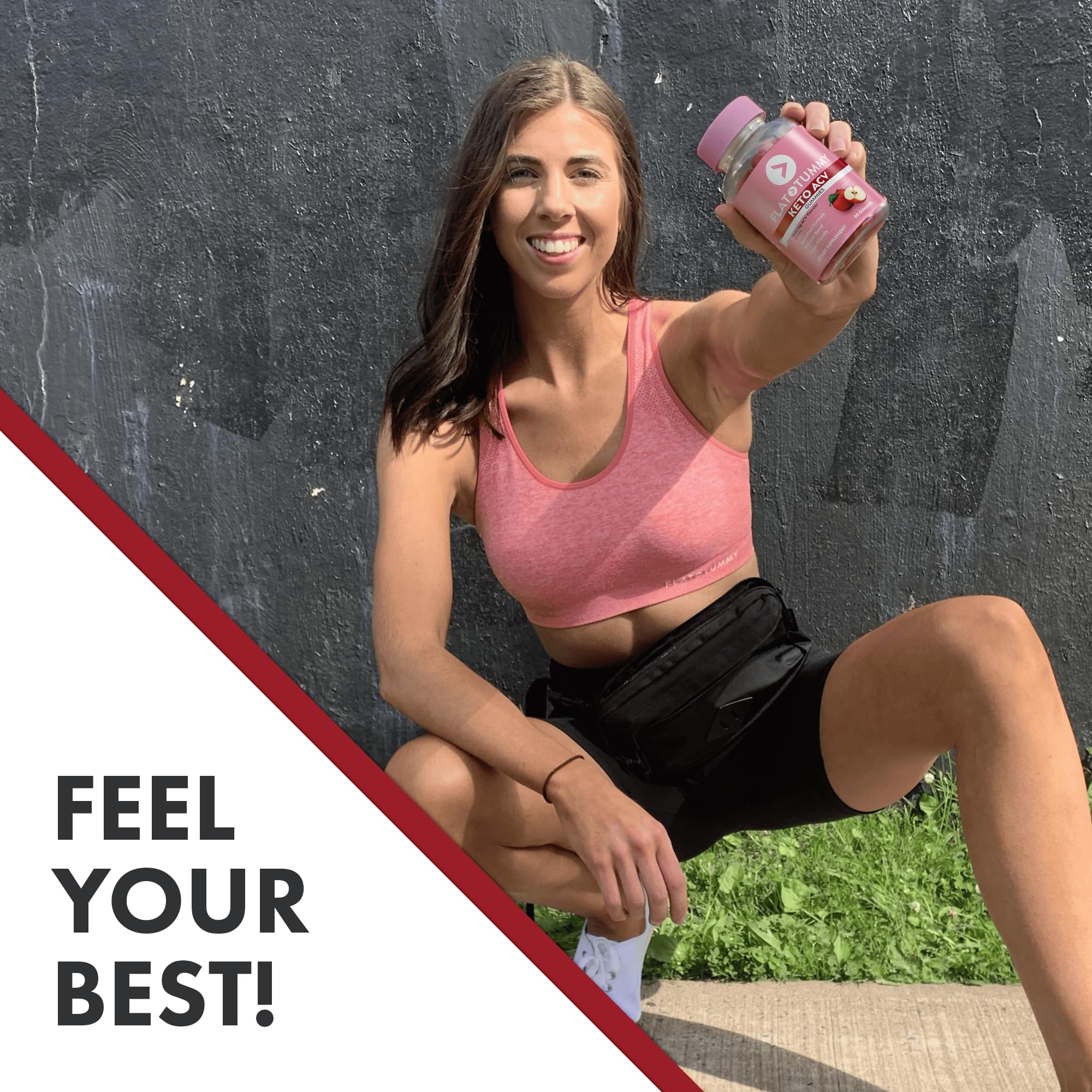 Flat Tummy etiqueta con ingredientes resaltando lista y transparencia